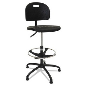 ShopSol SSX1010275 Workbench Shop Chair, Supports Up to 250 lb, 22" to 32" Seat Height, Black