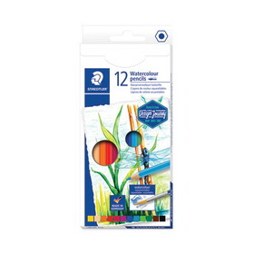 Staedtler STD14610CC12 Watercolor Pencils, 2.9 mm, HB (#2), Assorted Lead and Barrel Colors, 12/Pack