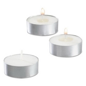 Sterno STE 40100 Tealight Candle, 5 Hour Burn, 0.5"h, White, 50/Pack, 10 Packs/Carton
