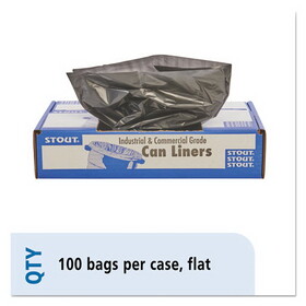 STOUT STOT3039B13 100% Recycled Plastic Garbage Bags, 20-30gal, 1.3mil, 30x39, Brown/black, 100/ct