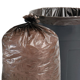 STOUT STOT3340B13 Total Recycled Content Plastic Trash Bags, 33 gal, 1.3 mil, 33" x 40", Black/Brown, 100/Carton