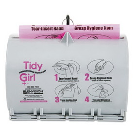 Tidy Girl STOTGUDPV2 Plastic Feminine Hygiene Disposal Bag Dispenser, Gray