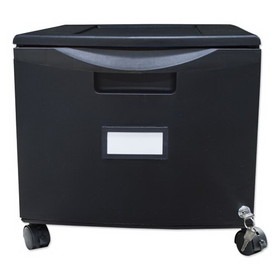 Storex STX61264B01C Single-Drawer Mobile Filing Cabinet, 1 Legal/Letter-Size File Drawer, Black, 14.75" x 18.25" x 12.75"
