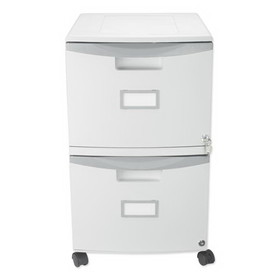 Storex STX61310B01C Two-Drawer Mobile Filing Cabinet, 2 Legal/Letter-Size File Drawers, Gray, 14.75" x 18.25" x 26"