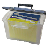 Storex STX61511U01C Portable File Storage Box W/organizer Lid, Letter/legal, Clear
