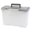 Storex STX61511U01C Portable Letter/Legal Filebox with Organizer Lid, Letter/Legal Files, 14.5" x 10.5" x 12", Clear/Silver, Price/EA