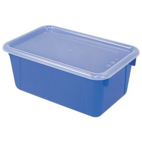 Storex STX62408U06C Cubby Bins with Clear Lids, 12.25" x 7.75" x 5.13", Blue, 6/Pack