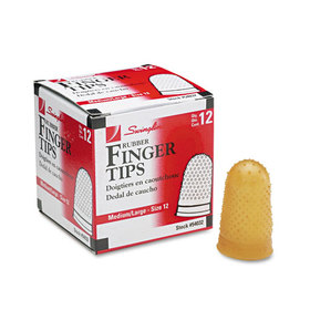 ACCO BRANDS SWI54032 Rubber Finger Tips, 12 (medium-Large), Amber, Dozen