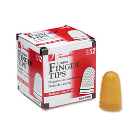 ACCO BRANDS SWI54035 Rubber Finger Tips, 11 1/2 (medium), Amber, Dozen