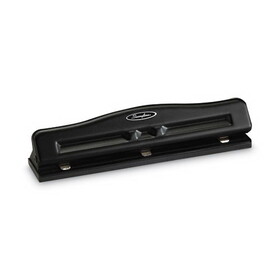 ACCO BRANDS SWI74020 11-Sheet Commercial Adjustable Three-Hole Punch, 9/32" Holes, Black