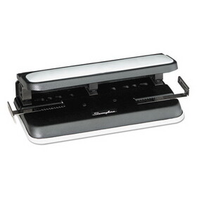 ACCO BRANDS SWI74300 32-Sheet Easy Touch Two- to Three-Hole Punch with Cintamatic Centering, 9/32" Holes, Black/Gray