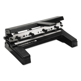 ACCO BRANDS SWI74450 40-Sheet Two-To-Four-Hole Adjustable Punch, 9/32" Holes, Black
