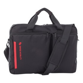 Swiss Mobility EXB1020SMBK Stride Executive Briefcase, Holds Laptops 15.6", 4" x 4" x 11.5", Black