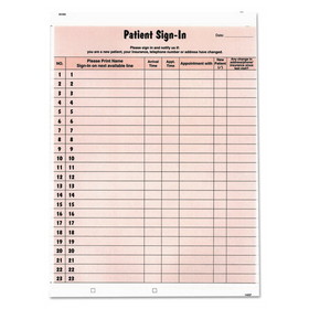 Tabbies TAB14530 Patient Sign-In Label Forms, Two-Part Carbon, 8.5 x 11.63, Salmon Sheets, 125 Forms Total