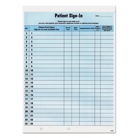 Tabbies TAB14531 Patient Sign-In Label Forms, Two-Part Carbon, 8.5 x 11.63, Blue Sheets, 125 Forms Total