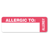 Tabbies TAB40562 Medical Labels For Allergy Warnings, 1 X 3, White, 500/roll