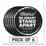 Tabbies TAB79085 BeSafe Messaging Floor Decals, Cheers;Be Smart Stand Apart;Thank You for Keeping A Safe Distance, 12