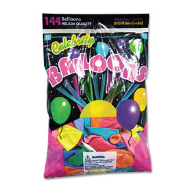 TABLEMATE PRODUCTS, CO. TBL1200 Helium Quality Latex Balloons, 12 Assorted Colors, 144/pack