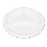 TABLEMATE PRODUCTS, CO. TBL19644WH Plastic Dinnerware, Compartment Plates, 9