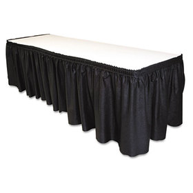 TABLEMATE PRODUCTS, CO. TBLLS2914BK Table Set Linen-Like Table Skirting, 29" X 14ft, Black