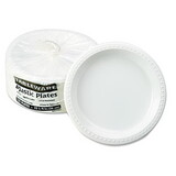 TABLEMATE PRODUCTS, CO. TBLTM10644WH Plastic Dinnerware, Plates, 10 1/4" Dia, White, 125/pack