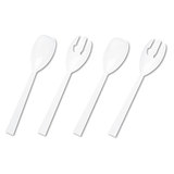 TABLEMATE PRODUCTS, CO. TBLW95PK4 Table Set Plastic Serving Forks & Spoons, White, 24 Forks, 24 Spoons Per Pack