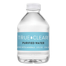 True Clear TCL8OZ24CT Purified Bottled Water, 8 oz Bottle, 24 Bottles/Carton