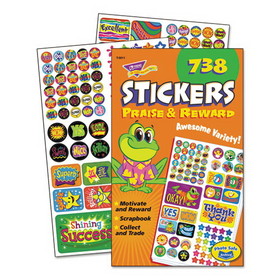 TREND TEP5011 Sticker Assortment Pack, Frogs, Starts, Thank You!, Assorted Colors, 738/Pad