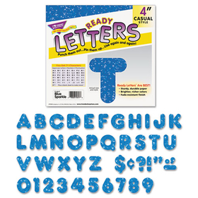 TREND ENTERPRISES, INC. TEPT1617 Ready Letters Sparkles Letter Set, Blue Sparkle, 4"h, 71/set