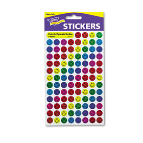 Trend TEPT46909MP SuperSpots and SuperShapes Sticker Variety Packs, Sparkle Smiles, Assorted Colors, 1,300/Pack