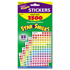 Trend TEPT46917 Sticker Assortment Pack, Smiling Star, Assorted Colors, 2,500/Pack