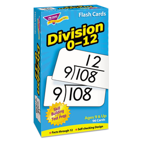 Trend TEPT53106 Skill Drill Flash Cards, Division, 3 x 6, Black and White, 91/Pack
