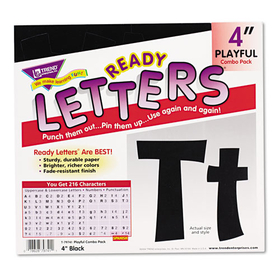 TREND ENTERPRISES, INC. TEPT79741 Ready Letters Playful Combo Set, Black, 4"h, 216/set