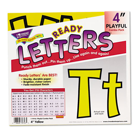 TREND ENTERPRISES, INC. TEPT79743 Ready Letters Playful Combo Set, Yellow, 4"h, 216/set