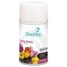 TimeMist TMS1042712 Premium Metered Air Freshener Refill, Spring Flowers, 5.3 oz Aerosol Spray, 12/Carton