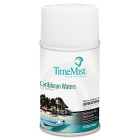 TimeMist TMS1042756 Premium Metered Air Freshener Refill, Caribbean Waters, 6.6 oz Aerosol Spray 12/Carton