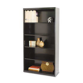 TENNSCO TNNB66BK Metal Bookcase, Five-Shelf, 34.5w x 13.5d x 66h, Black