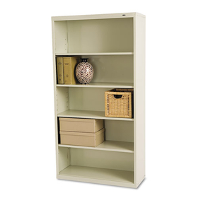 TENNSCO TNNB66PY Metal Bookcase, Five-Shelf, 34.5w x 13.5d x 66h, Putty
