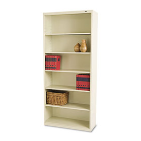 TENNSCO TNNB78PY Metal Bookcase, Six-Shelf, 34.5w x 13.5h x 78h, Putty