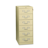 TENNSCO TNNCF669PY Six-Drawer Multimedia Cabinet For 6 X 9 Cards, 21-1/4w X 52h, Putty
