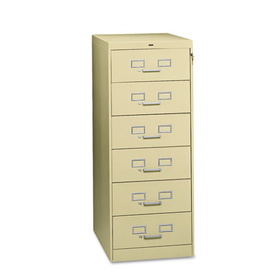 TENNSCO TNNCF669PY Six-Drawer Multimedia/Card File Cabinet, Putty, 21.25" x 28.5" x 52"
