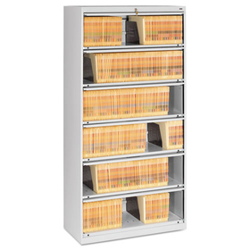Tennsco TNNFS361LLGY Fixed Shelf Enclosed-Format Lateral File for End-Tab Folders, 6 Legal/Letter File Shelves, Light Gray, 36" x 16.5" x 75.25"
