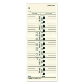TOPS BUSINESS FORMS TOP1259 Time Card For Acroprint/ibm/lathem/simplex, Weekly, 3 1/2 X 9, 500/box