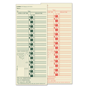 TOPS BUSINESS FORMS TOP1275 Time Card For Lathem, Bi-Weekly, Two-Sided, 3 1/2 X 9, 500/box