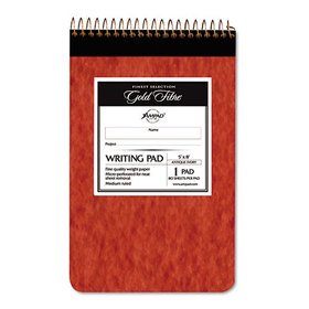 Ampad TOP20007 Gold Fibre Retro Wirebound Writing Pads, Medium/College Rule, Red Cover, 80 White 5 x 8 Sheets