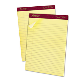 Ampad TOP20020 Gold Fibre Quality Writing Pads, Wide/Legal Rule, 50 Canary-Yellow 8.5 x 11.75 Sheets, Dozen