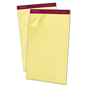 Ampad TOP20030 Gold Fibre Quality Writing Pads, Wide/Legal Rule, 50 Canary-Yellow 8.5 x 14 Sheets, Dozen
