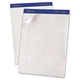 Ampad TOP20070 Gold Fibre Quality Writing Pads, Wide/Legal Rule, 50 White 8.5 x 11.75 Sheets, Dozen
