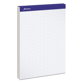 Ampad TOP20210 Quad Double Sheet Pad, Quadrille Rule (4 sq/in), 100 White 8.5 x 11.75 Sheets