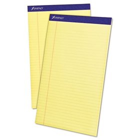 Ampad TOP20230 Perforated Writing Pads, Wide/Legal Rule, 50 Canary-Yellow 8.5 x 14 Sheets, Dozen